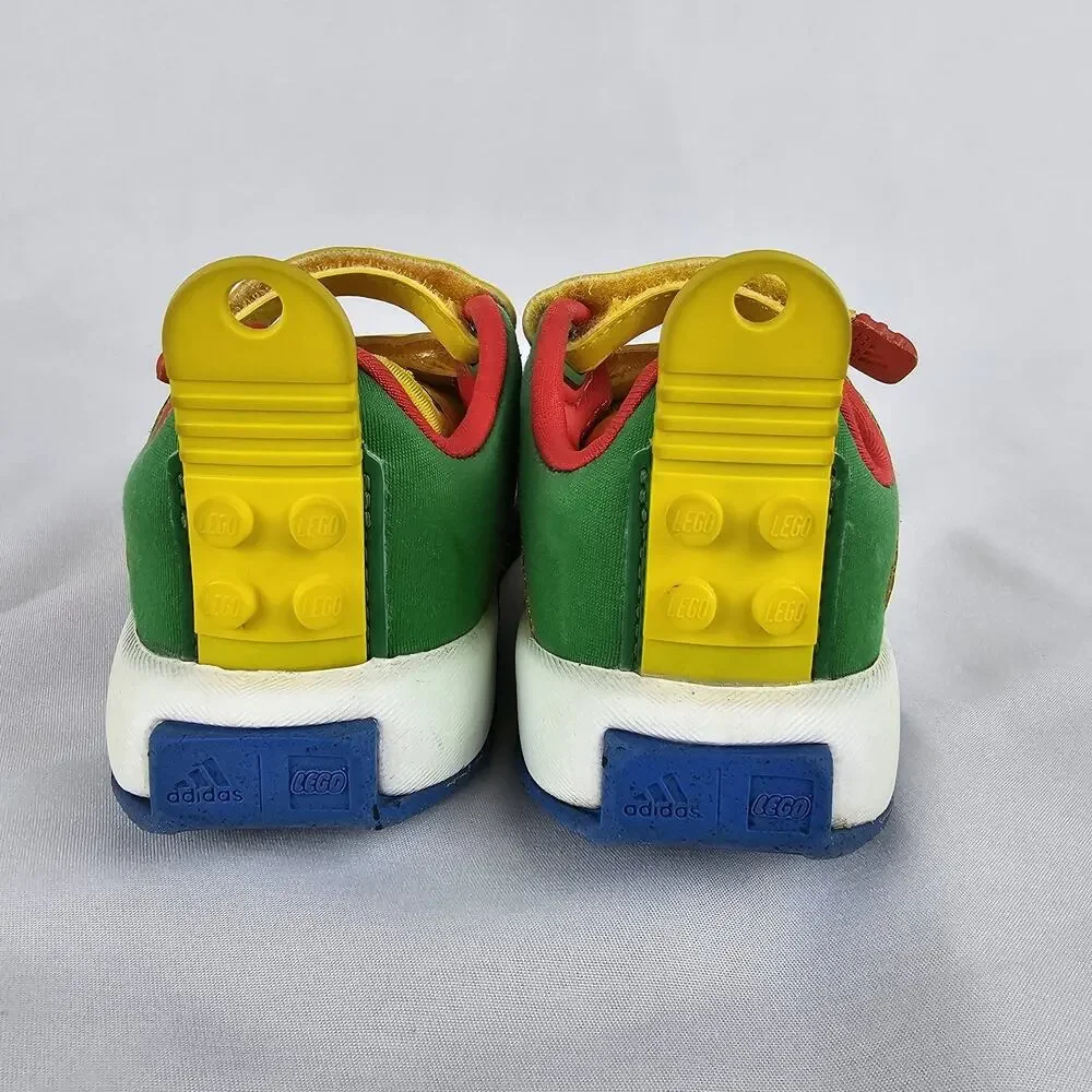 Adidas Lego Sport Baby Boys Shoes Size:6K, Yellow,Green,Red,and BlackStripe Logo